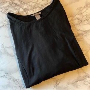 H&M Black 3/4 Sleeve Peplum Top